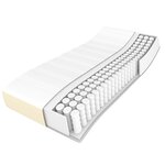 vidaXL Sommier à lattes de lit avec matelas Crème 140x200cm Similicuir