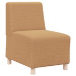 vidaXL Fauteuil sans accoudoirs beige 55 cm tissu imitation laine bouclée