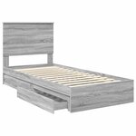 vidaXL Lit de Rangement Gris Sonoma 75 x 190 cm Bois d'ingénierie