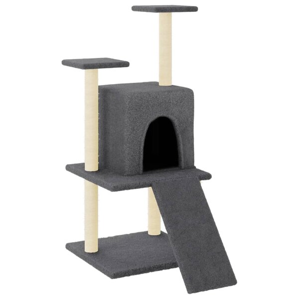 vidaXL Arbre à chat avec griffoirs en sisal gris foncé 110 cm