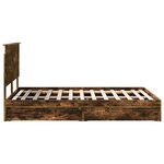 vidaXL Lit de Rangement Chêne fumé 140 x 190 cm Bois d'ingénierie