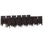 Ensemble de salle à manger jardin en poly rotin marron vidaXL  13 pièces
