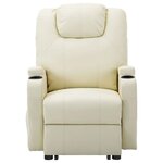 Vidaxl fauteuil releveur inclinable crème similicuir