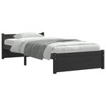 vidaXL Cadre de lit sans matelas noir bois massif 90x200 cm