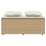 vidaXL Ensemble à manger de jardin et coussins 3 Pièces Beige poly rotin