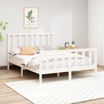 vidaXL Cadre de lit Blanc Bois de pin massif 160x200 cm