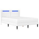 vidaXL Cadre de lit avec matelas Blanc 140 x 190 cm Simili cuir