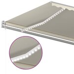 vidaXL Auvent automatique avec capteur de vent et LED 500x350 cm Crème