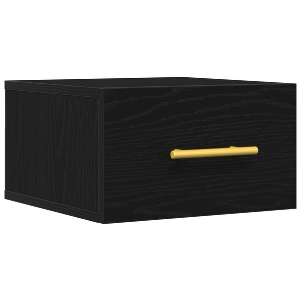Table de chevet murale vidaXL en chêne noir 35x35x20 cm