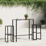 vidaXL Tabourets de bar lot de 2 noir acier enduit de poudre
