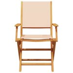 vidaXL Ensemble à manger de jardin 7 Pièces beige tissu et bois massif