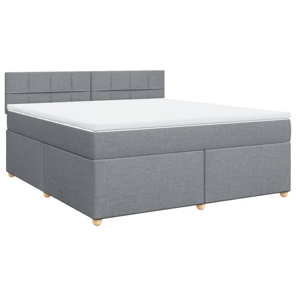 vidaXL Sommier à lattes de lit avec matelas Gris clair 180x200cm Tissu