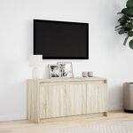 vidaXL Meuble TV avec LED chêne sonoma 100x34x50 cm bois d'ingénierie