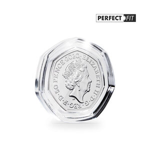 Capsules rondes ULTRA PERFECT FIT pour pièces de 50 pence GB. Paquet - 10 capsules