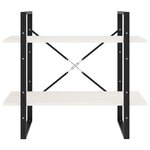 vidaXL Bibliothèque à 2 niveaux Blanc 80x30x70 cm Bois de pin massif