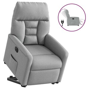vidaXL Fauteuil inclinable électrique gris clair tissu
