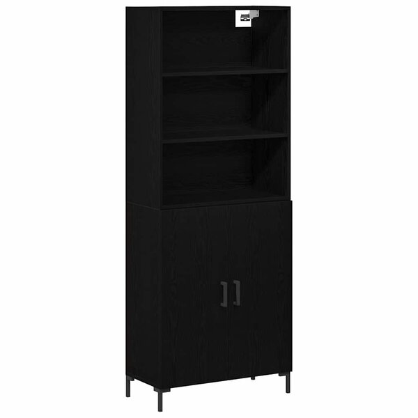 vidaXL Haut Armoire Chêne noir 69 5 x 34 x 180 cm Bois d'ingénierie