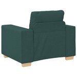 vidaXL Canapé 3 Pièces Vert foncé 221 x 80 x 80 cm Tissu en lin mélangé