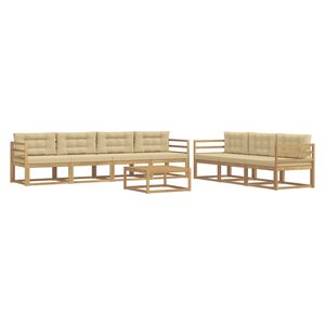 vidaXL Ensemble de canapés d'extérieur 7 pc Blanc et Beige