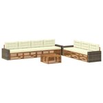 vidaXL Ensemble de canapés d'extérieur 8 pc Naturel et Crème Polyester