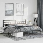 vidaXL Cadre de lit métal sans matelas avec tête de lit noir 193x203cm