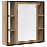 vidaXL Armoire à miroir salle de bain chêne artisanal bois ingénierie