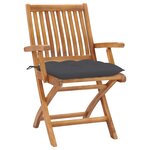 vidaXL Chaises pliables de jardin avec coussins lot de 6 Bois de teck