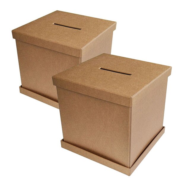 2 urnes carrées en kraft 25 cm