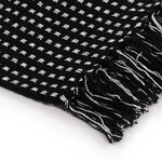 vidaXL Couverture coton à carrés 220x250 cm Noir