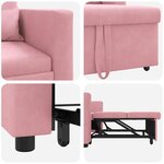 vidaXL Canapé Lit Simple Rose clair 90 x 165 x 87 cm Velours