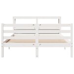 vidaXL Cadre de lit avec tête de lit sans matelas blanc 150x200 cm