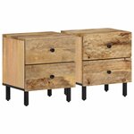 vidaXL Tables de chevet 2 Pièces 40x33x46 cm Bois de manguier solide