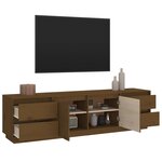 vidaXL Meuble TV Marron miel 176x37x47 5 cm Bois de pin massif