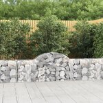 vidaXL Paniers à gabions arqués 14 Pièces 200x30x60/80 cm Fer galvanisé