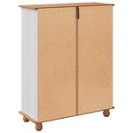 vidaXL Cabinet à chaussures ASKIM Blanc 85x35x108 cm Bois massif pin