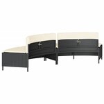 vidaXL Bancs de spa avec coussins 2 Pièces noir résine tressée