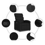 vidaXL Fauteuil inclinable noir tissu