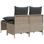 vidaXL Salon de jardin 4 Pièces avec coussins gris clair résine tressée