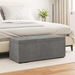 vidaXL Tabouret Gris foncé 101 x 41 x 40 cm Velours et Bois Composite