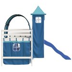 vidaXL Lit mezzanine enfants avec tour bleu 80x200cm bois pin massif