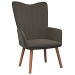 vidaXL Chaise de relaxation avec repose-pied Gris foncé Velours