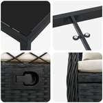 vidaXL Ensemble de Salle à Manger Jardin de 9 Pièces Rattan Poly Noir