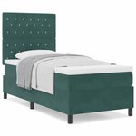 vidaXL Lit à ressorts avec matelas Vert foncé 100 x 200 cm Velours