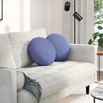 vidaXL Coussins de siège 2 Pièces Bleu denim Ø40 x 13 cm tissu