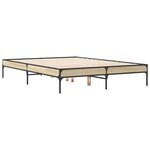 vidaXL Cadre de lit chêne sonoma 120x190 cm bois d'ingénierie et métal