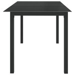 vidaXL Table de jardin Noir 150x90x74 cm Aluminium et verre