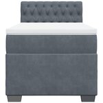 vidaXL Sommier à lattes de lit et matelas Gris foncé 90x200 cm Velours