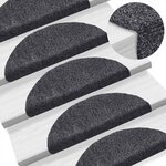 vidaXL Tapis autoadhésifs de marches 5 Pièces Gris foncé 56x17x3 cm