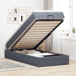 vidaXL Cadre de lit ottoman et matelas gris foncé 90x200 cm velours