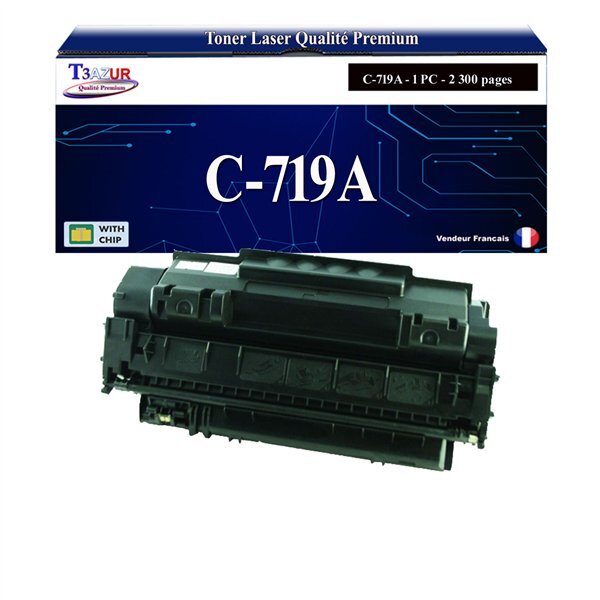 T3AZUR -Toner compatible avec Canon 719 (3479B002) pour Canon MF419X  MF5840DN  MF5880DN Noir - 2 300p